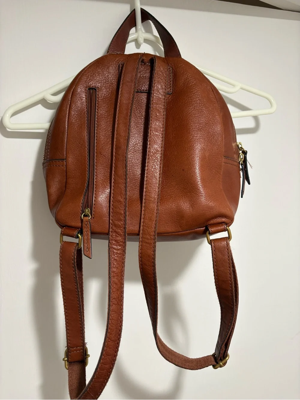 Fossil Cognac Brown Leather Tote